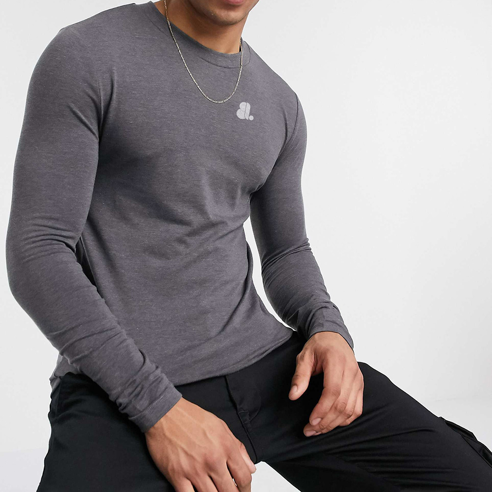 Men Muscle Fit Long Sleeve Tee