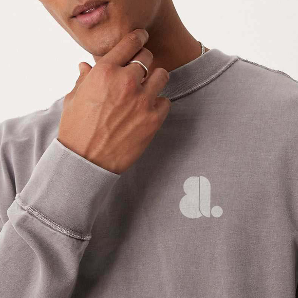 Men Acid Wash Gym Oversize Long Sleeve Tee