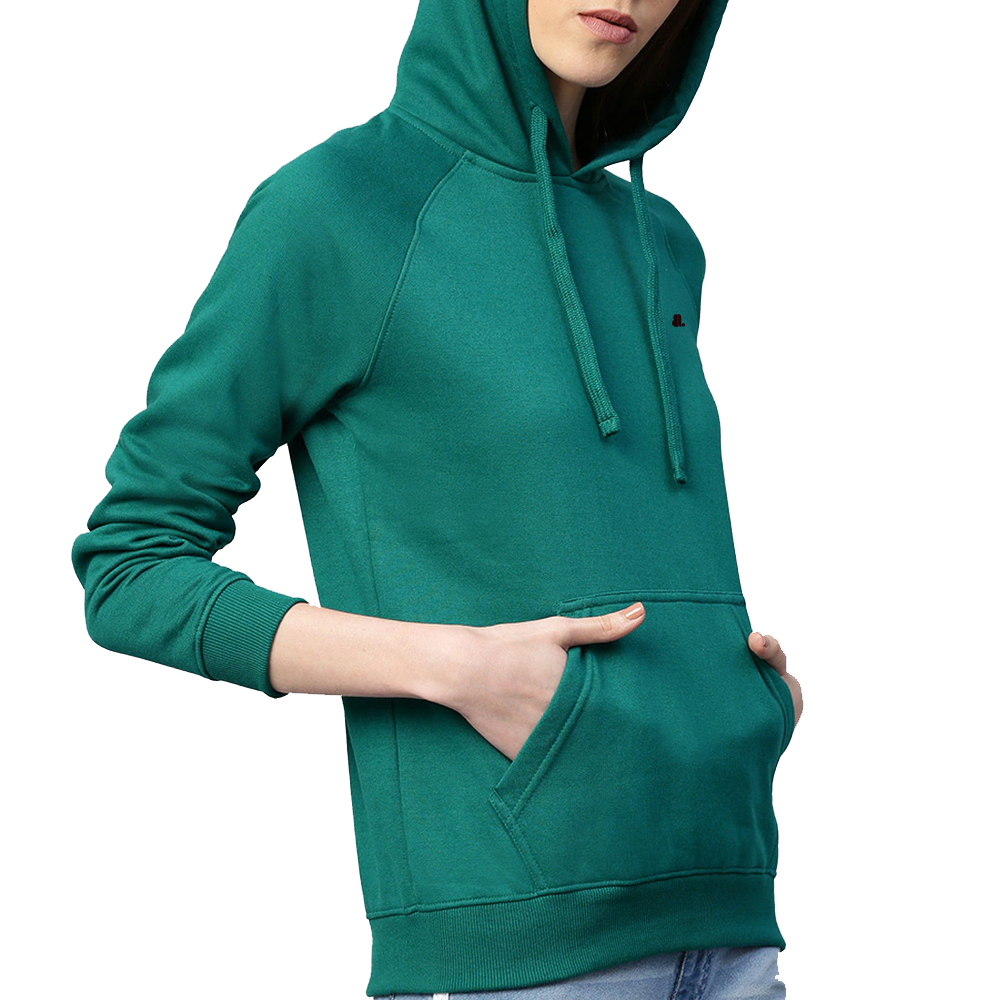 Single Color Zipper Hoodie Women - Image 4