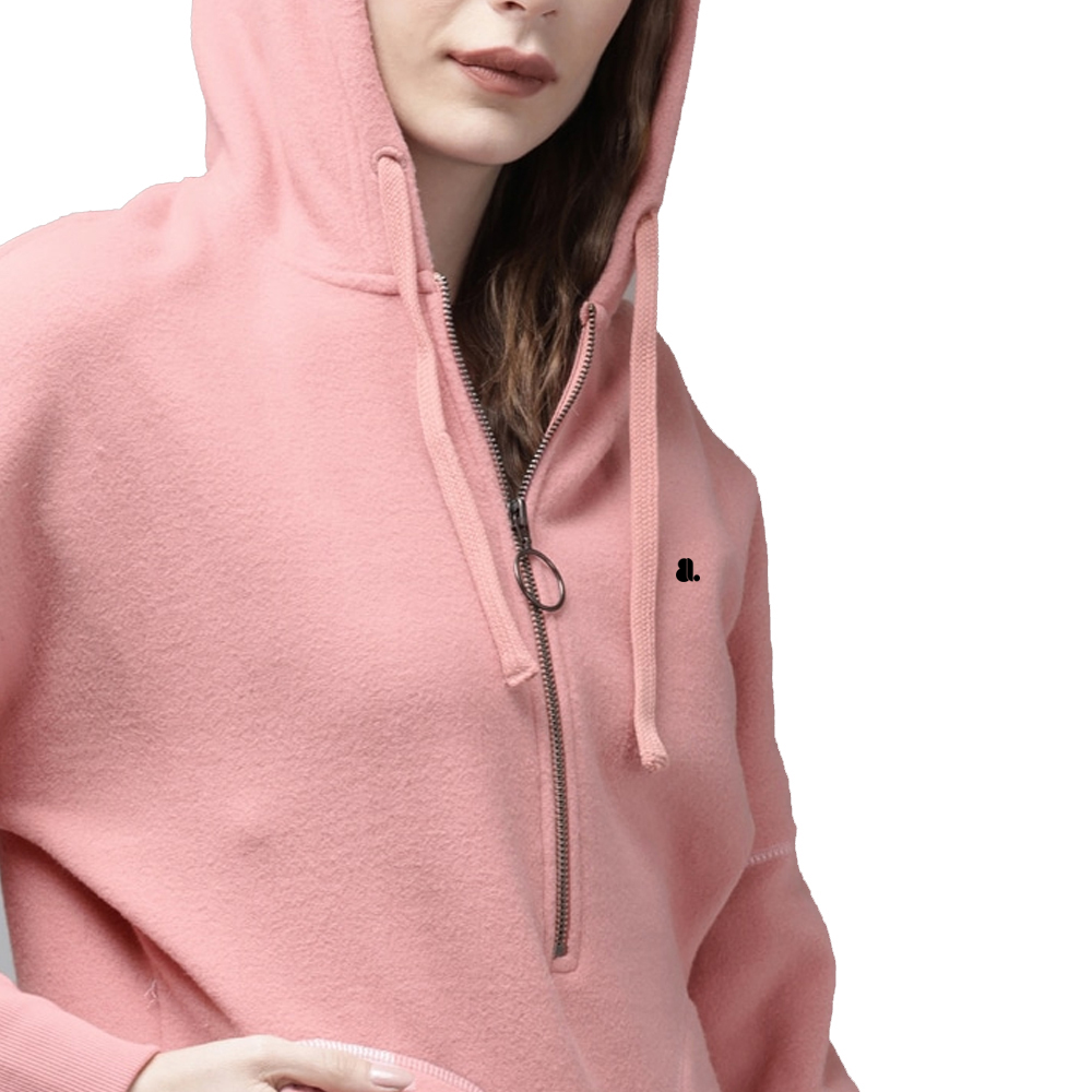 Single Color Zipper Hoodie Women - Image 6