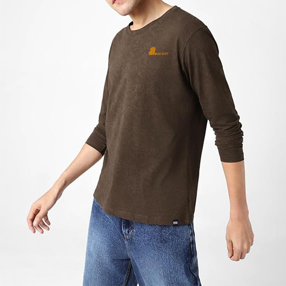Men Round Neck Long Sleeve Tee
