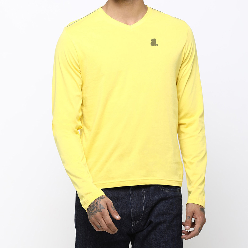 Men V-Neck Long Sleeve Tee