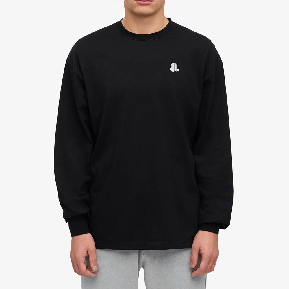 Men Solid Color Oversize Long Sleeve Tee