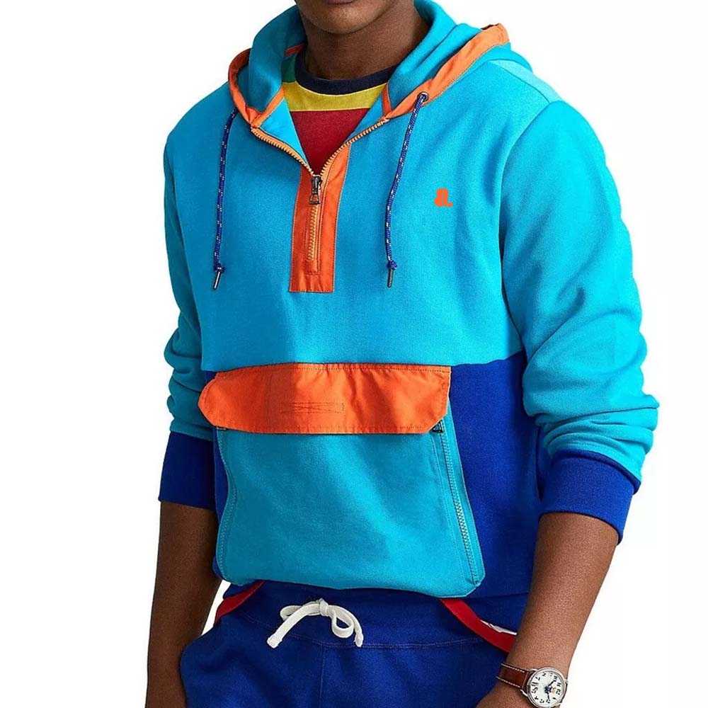 Block Zipper Hoodie Men