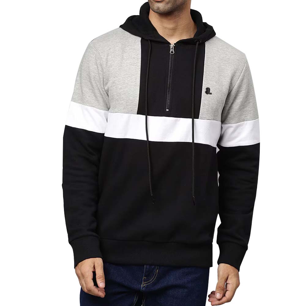 Block Zipper Hoodie Men