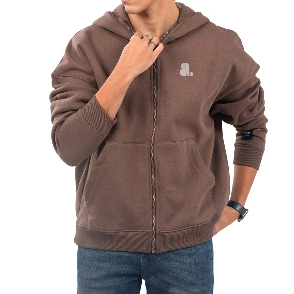 Single Color Zipper Hoodie Men