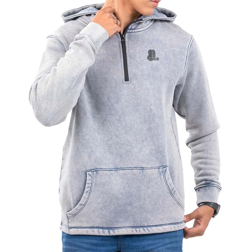 Single Color Zipper Hoodie Men
