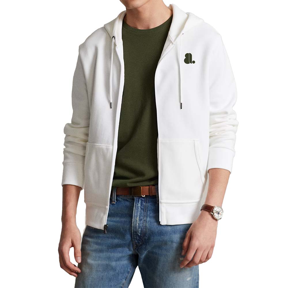 Single Color Zipper Hoodie Men