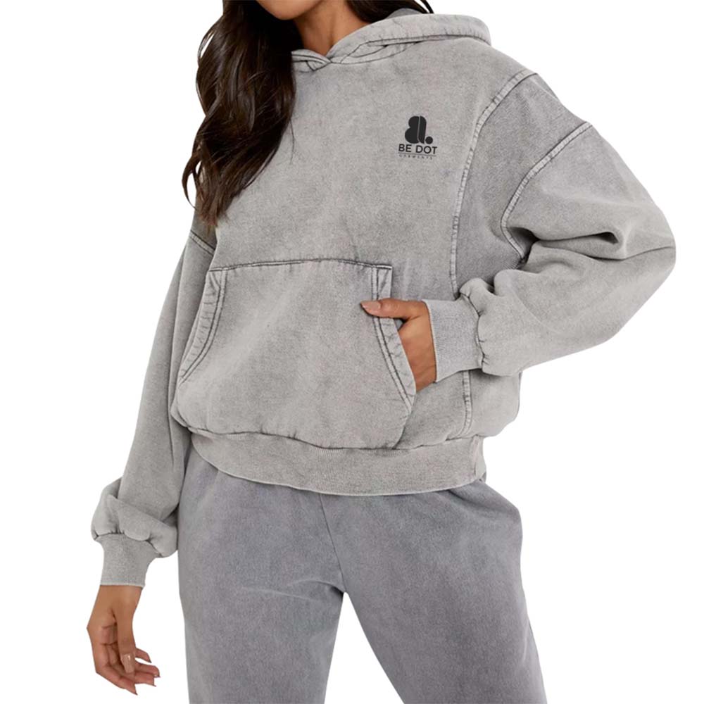 Acid Wash Pullover Hoodie Women