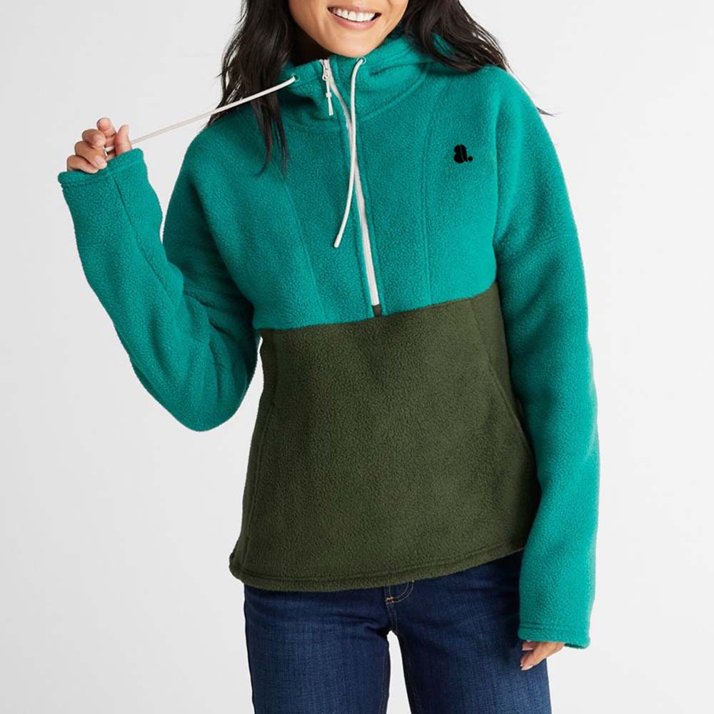 Blok Zipper Hoodie Women