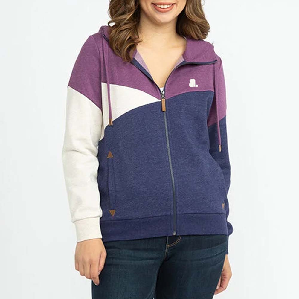 Blok Zipper Hoodie Women