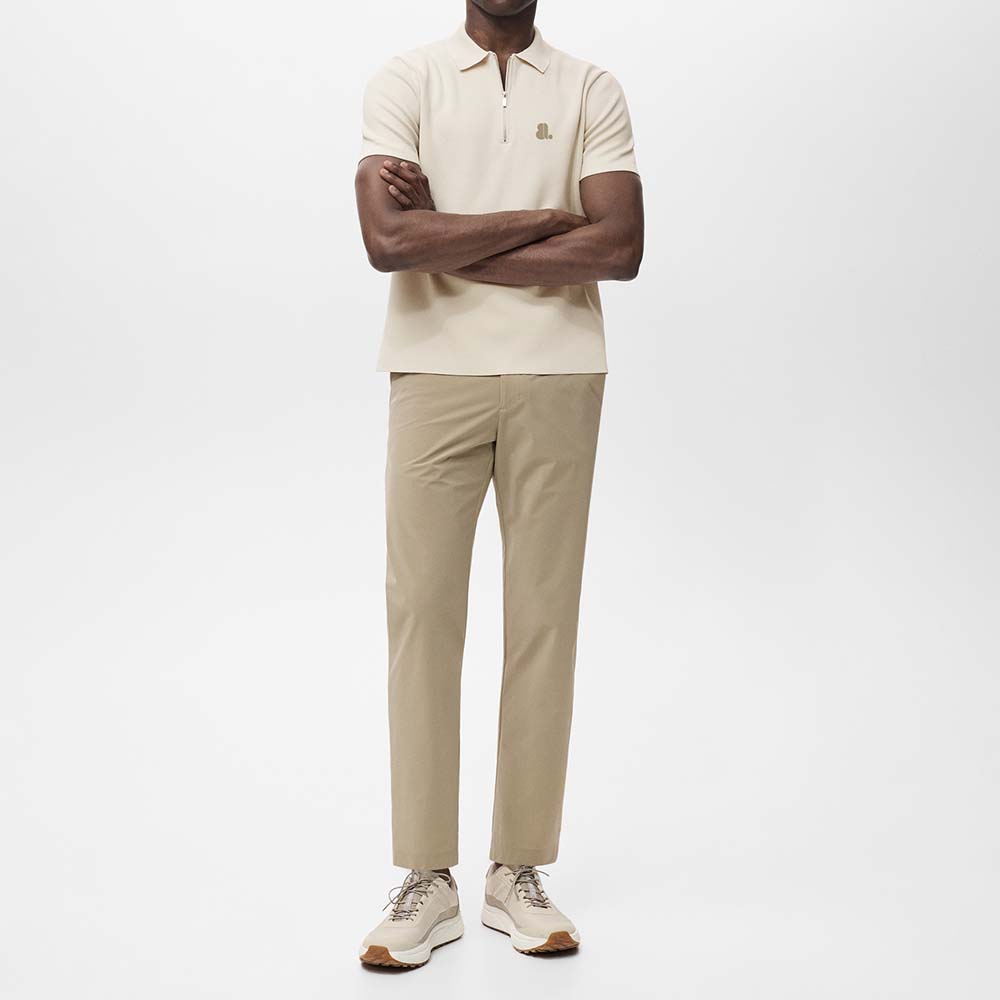 Short Sleeve Zipper Polo Men