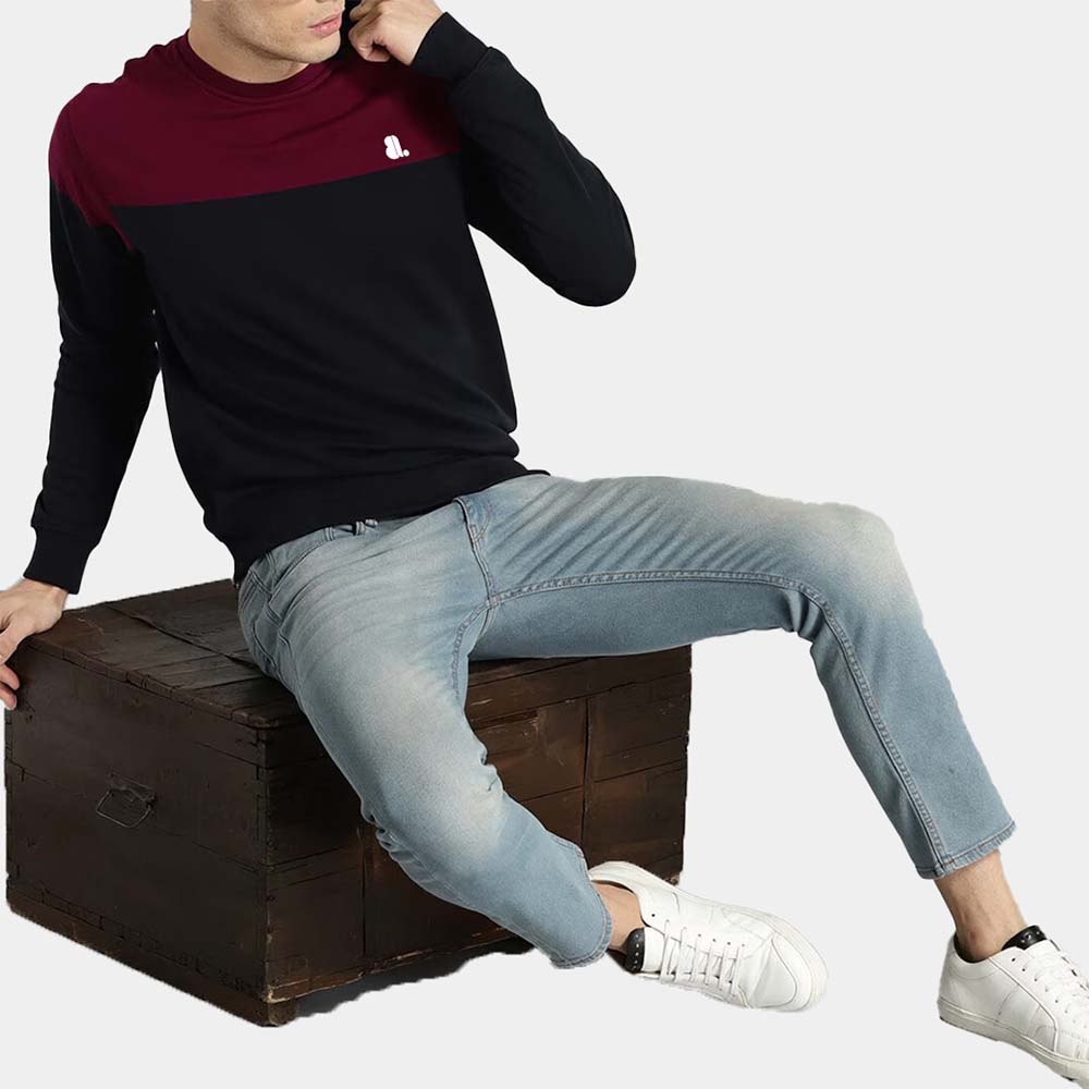 Men Block Sweat Shirt