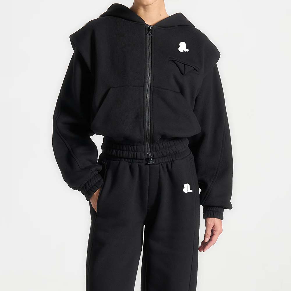 Single Color Zipper Track Suit Women