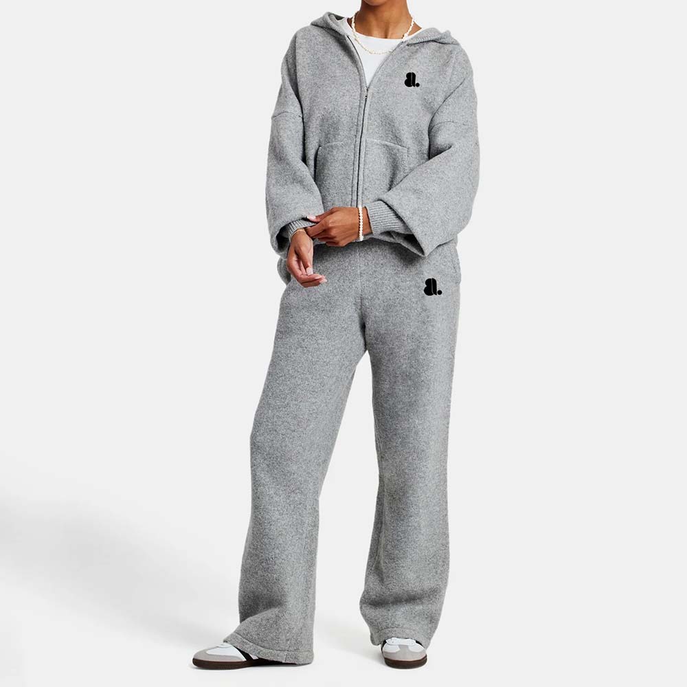 Single Color Zipper Track Suit Women