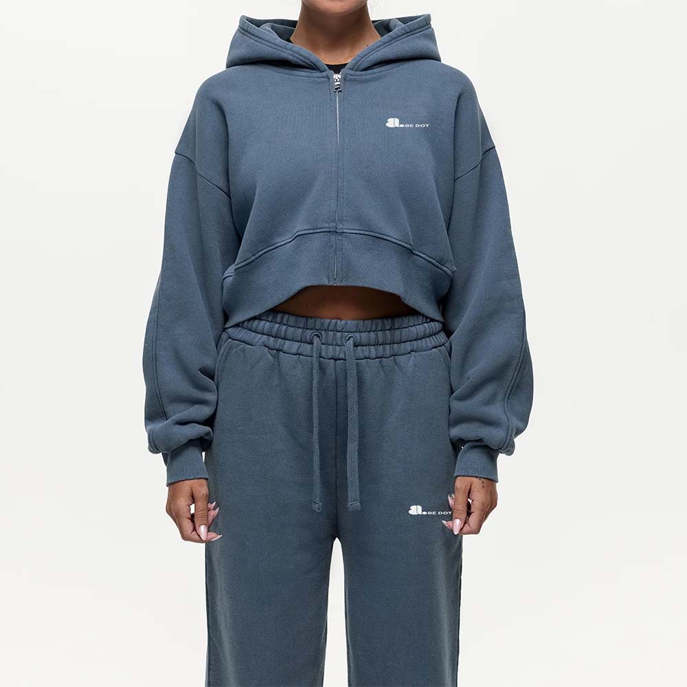 Single Color Zipper Track Suit Women