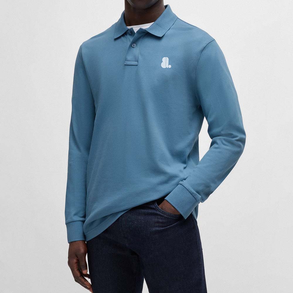 Long Sleeve Polo Shirt Men