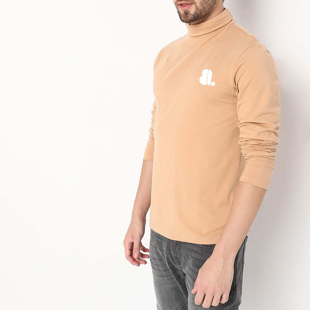 Men Turtle Neck Long Sleeve Tee