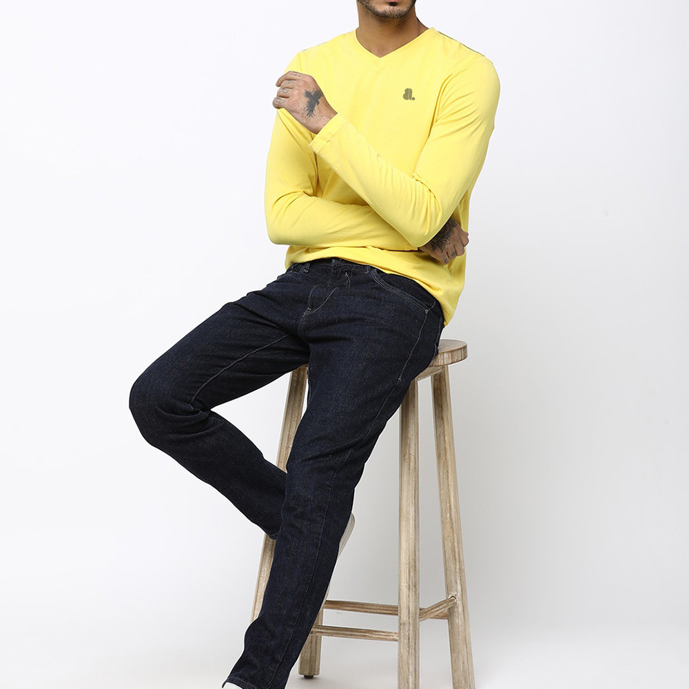 Men V-Neck Long Sleeve Tee