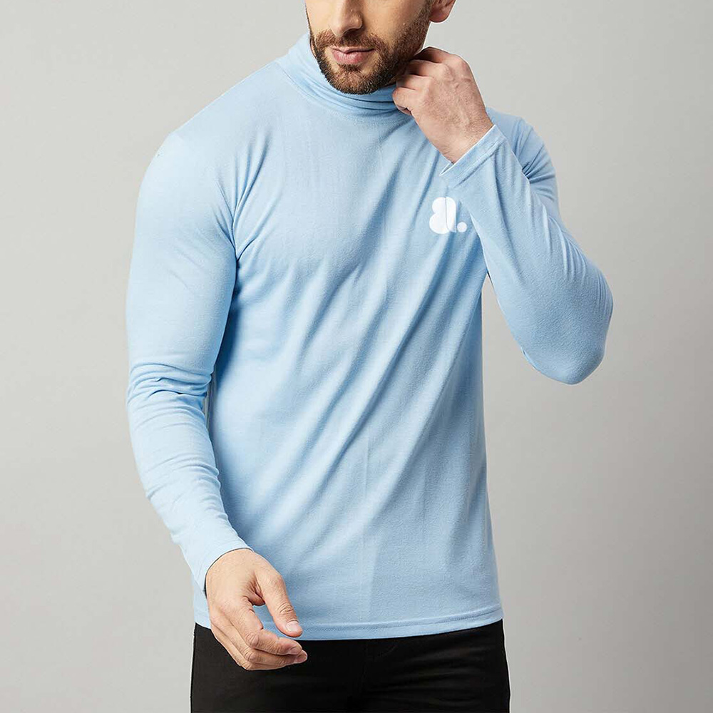 Men Turtle Neck Long Sleeve Tee