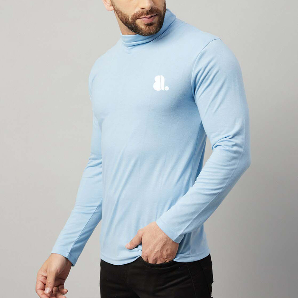 Men Turtle Neck Long Sleeve Tee