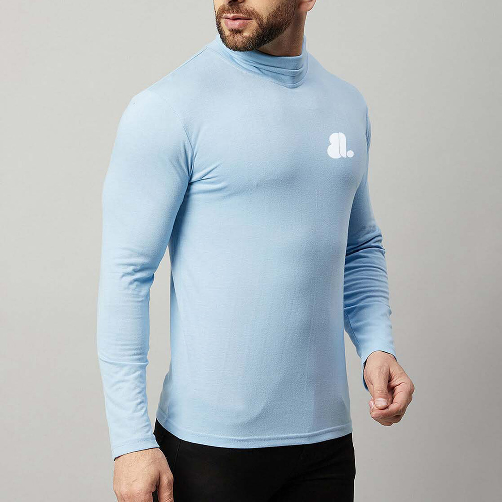 Men Turtle Neck Long Sleeve Tee - Image 3