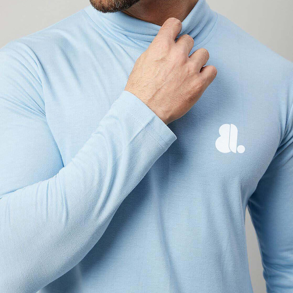 Men Turtle Neck Long Sleeve Tee - Image 4