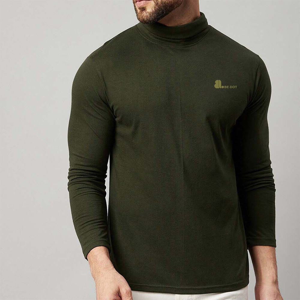 Men Turtle Neck Long Sleeve Tee