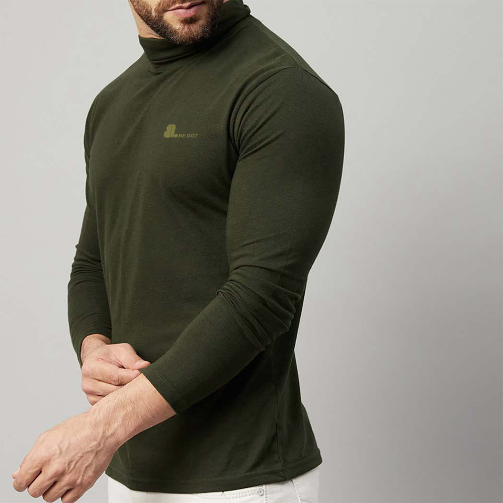 Men Turtle Neck Long Sleeve Tee - Image 4