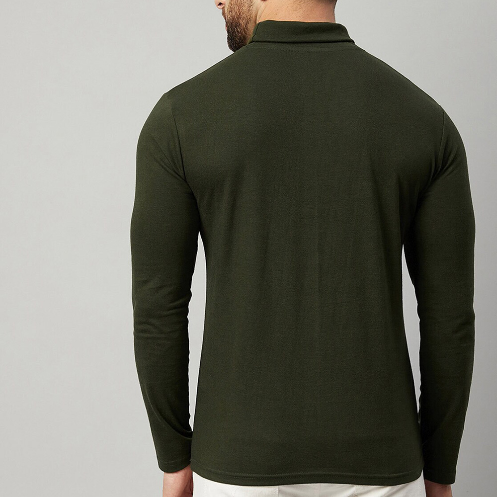 Men Turtle Neck Long Sleeve Tee - Image 5