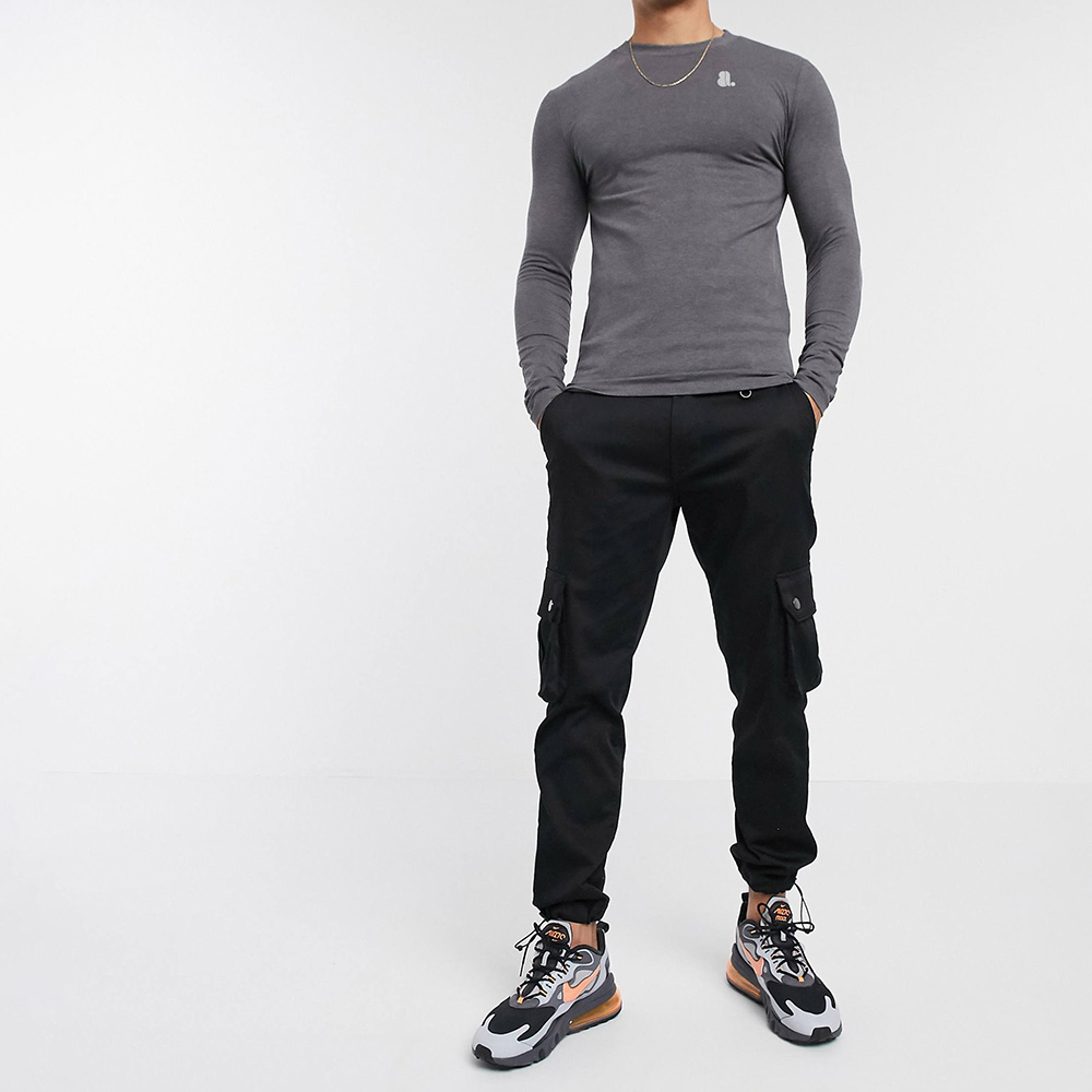 Men Muscle Fit Long Sleeve Tee