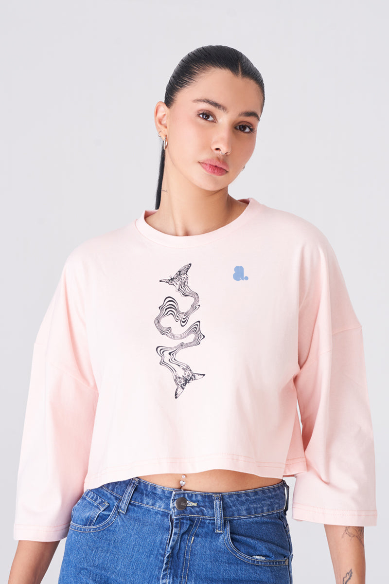 Women Long Sleeve Crop Top T-Shirts - Image 2