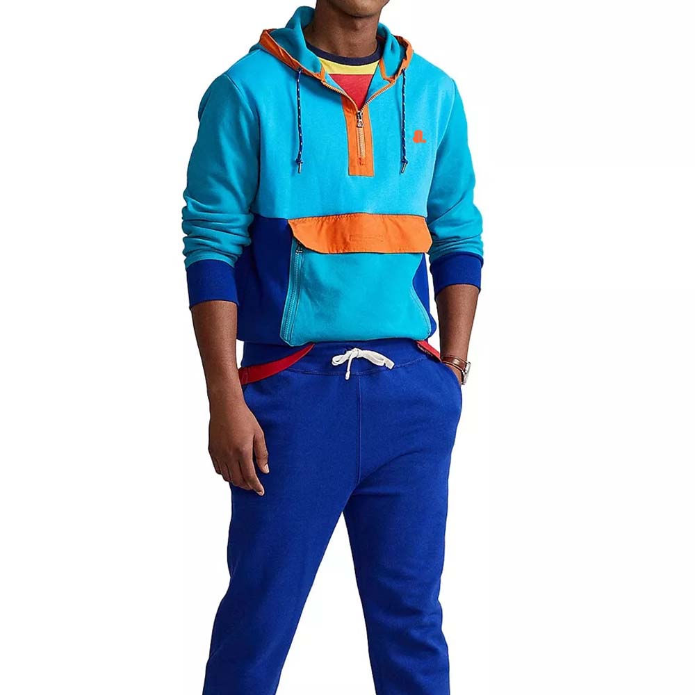 Block Zipper Hoodie Men