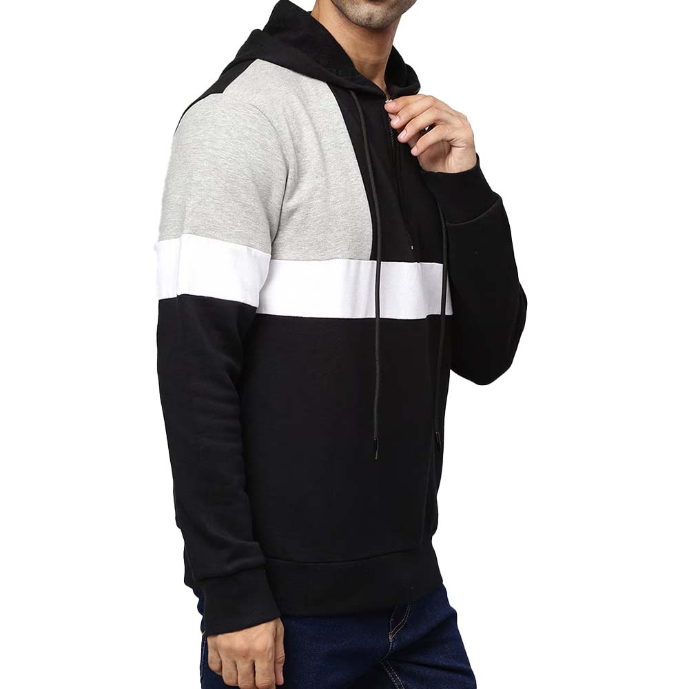Block Zipper Hoodie Men
