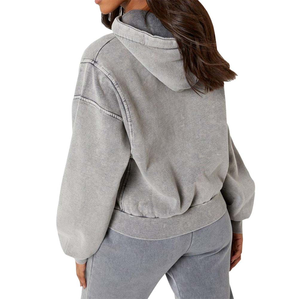 Acid Wash Pullover Hoodie Women