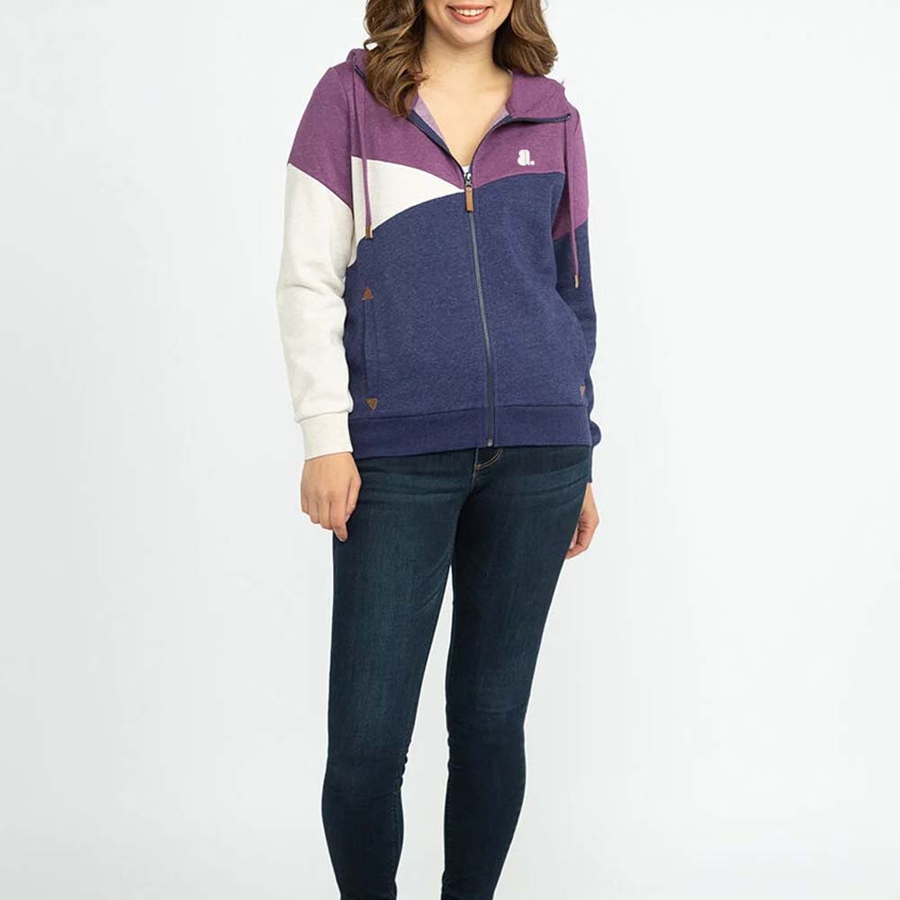Blok Zipper Hoodie Women