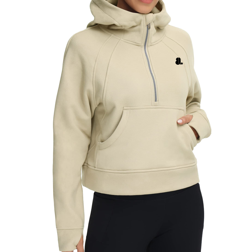 Single Color Zipper Hoodie Women - Image 3