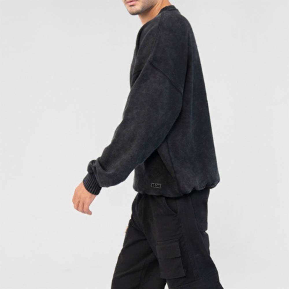 Men Acid Wash Sweat Shirt - Image 3