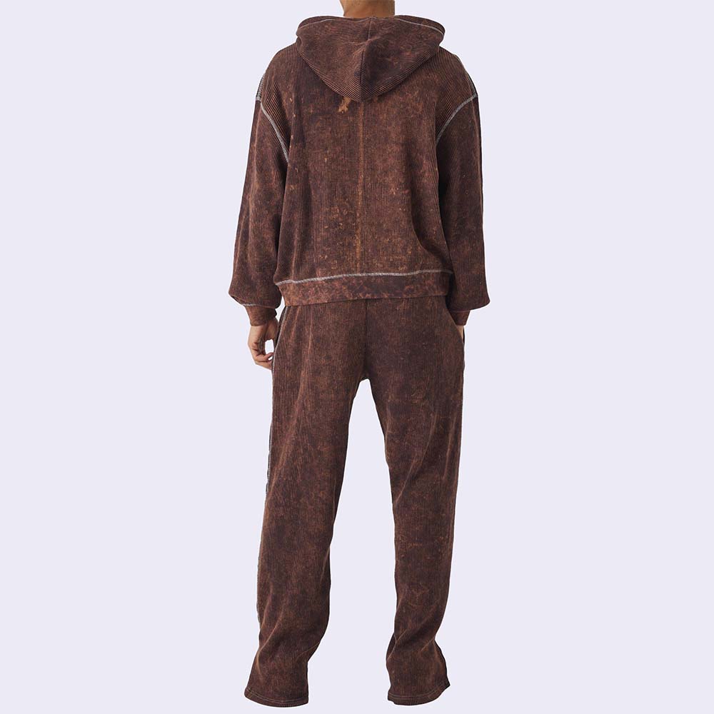 Acid Wash Zipper Track Suit Men - Image 3