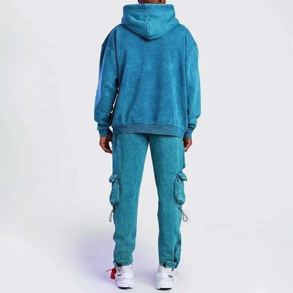 Acid Wash Zipper Track Suit Men - Image 3