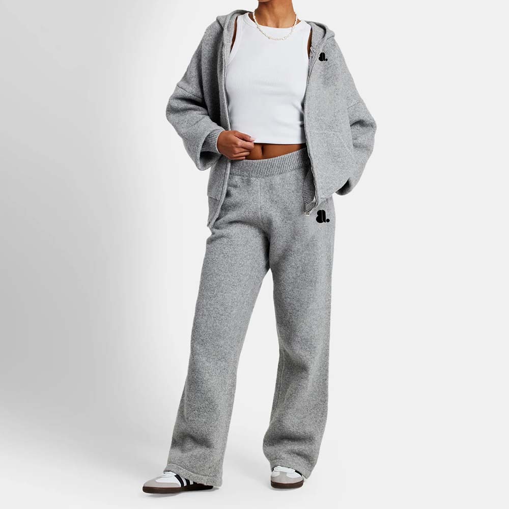 Single Color Zipper Track Suit Women