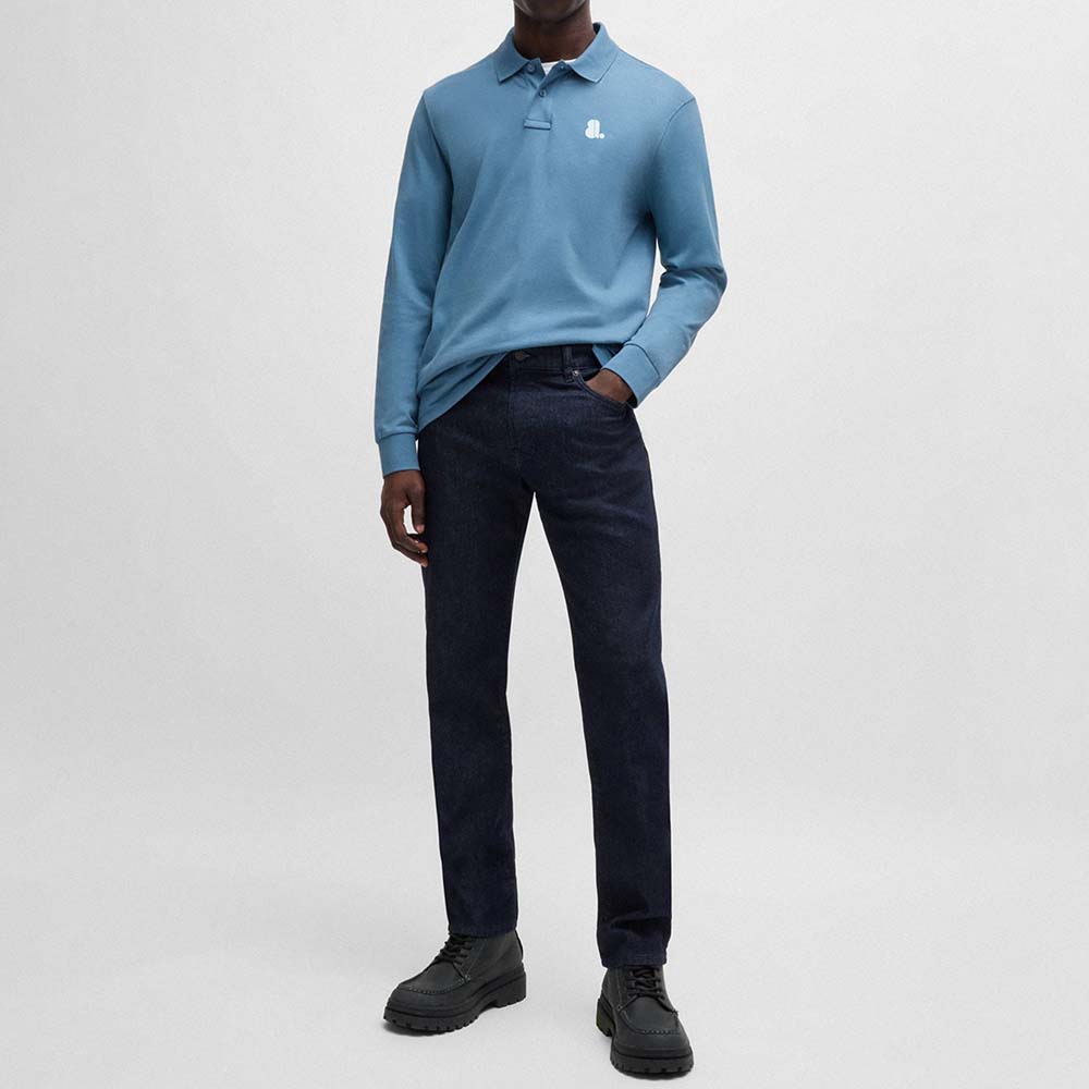 Long Sleeve Polo Shirt Men