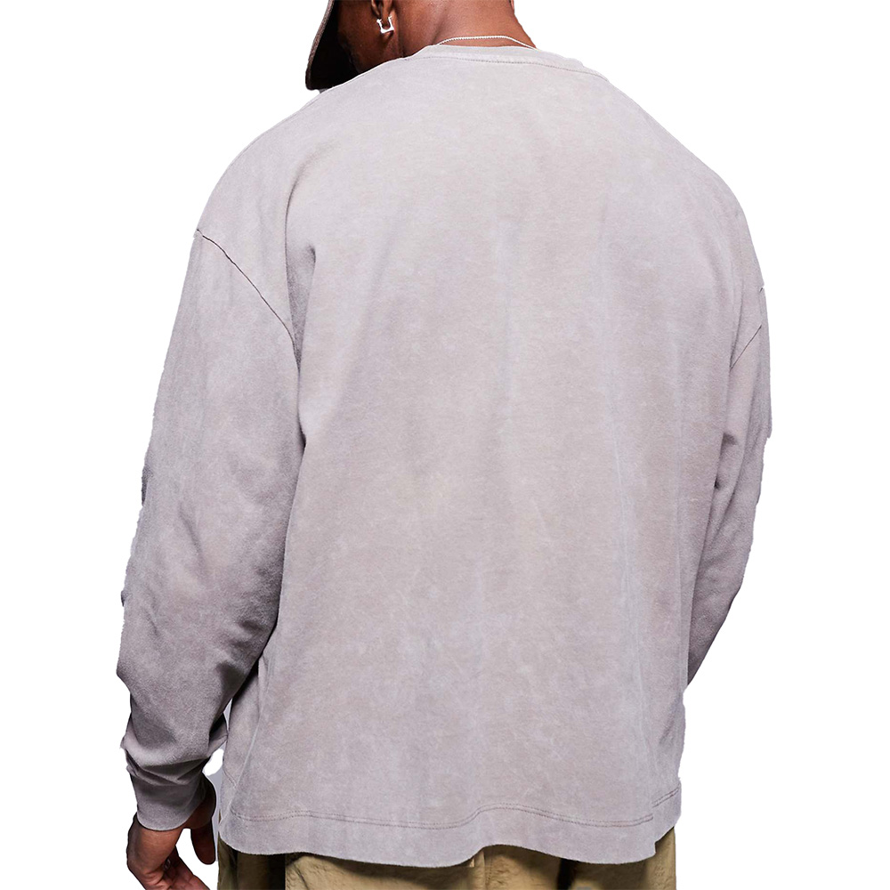 Men Acid Wash Oversize Long Sleeve Tee - Image 6