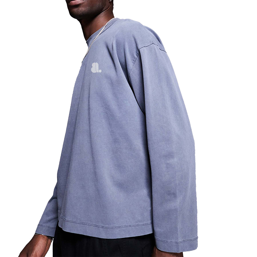 Men Acid Wash Oversize Long Sleeve Tee
