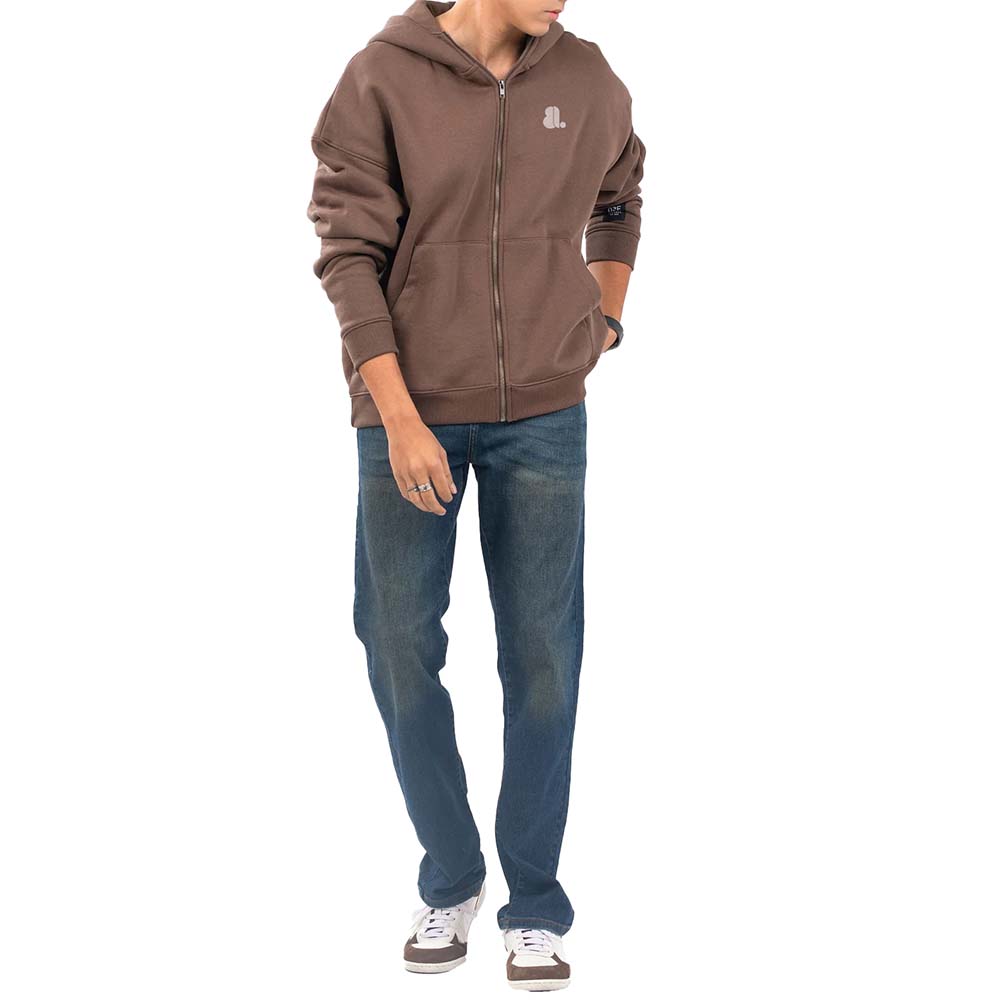 Single Color Zipper Hoodie Men