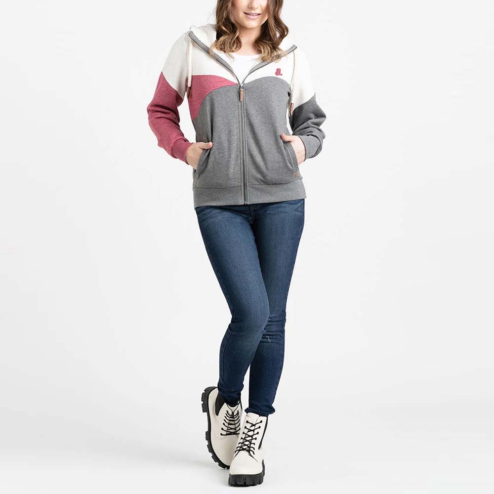 Blok Zipper Hoodie Women