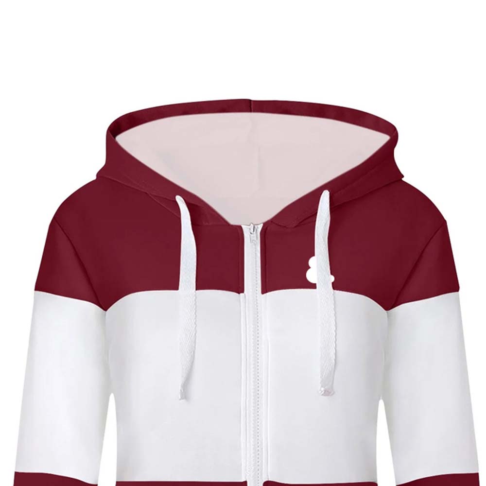 Blok Zipper Hoodie Women
