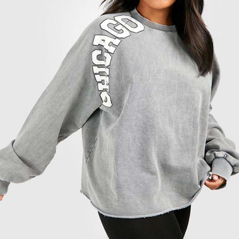 Women Acid Wash Sweatshirt