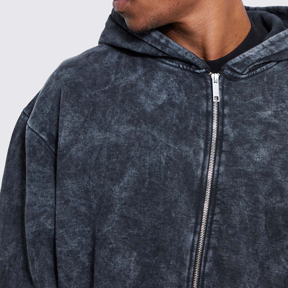 Acid Wash Zipper Track Suit Men - Image 3