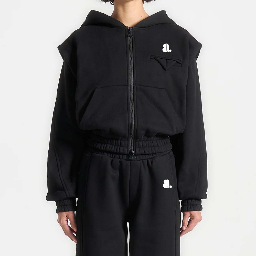 Single Color Zipper Track Suit Women - Image 3